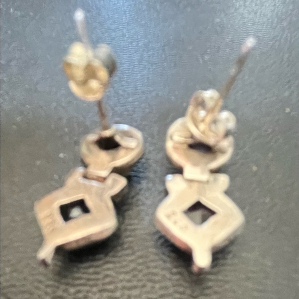 VTG Sterling Amethyst Post Earrings - Picture 2 of 3